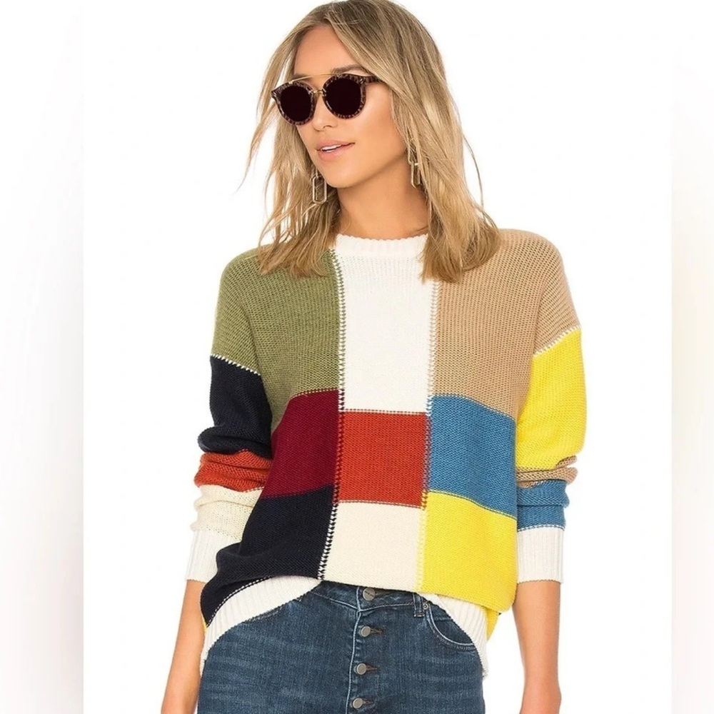 See By Chloe Multi Colorblock Sweater Size Small